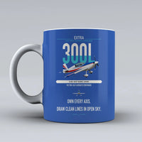 Thumbnail for Extra 300L design on blue ceramic mug, double-side print