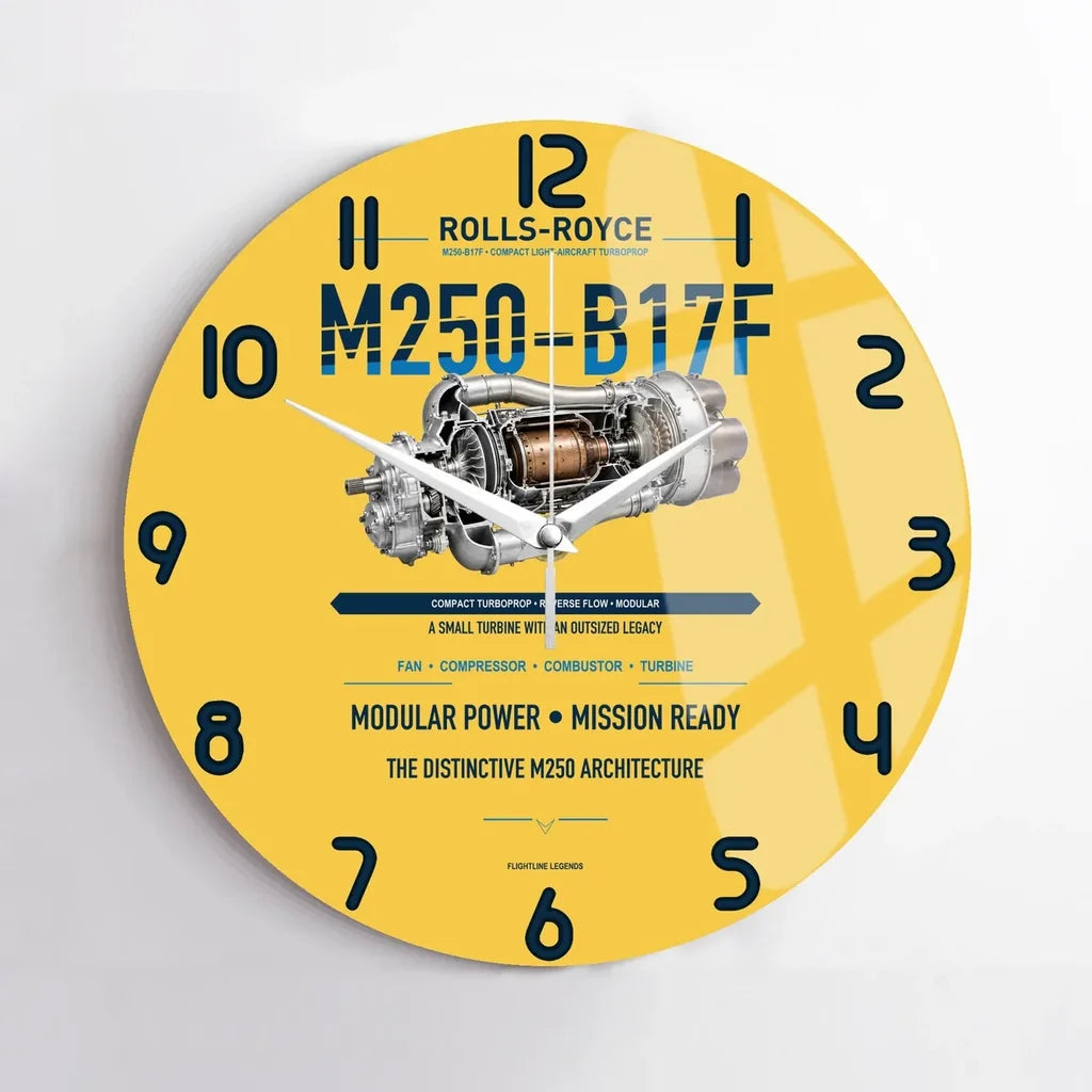 M250-B17F design on yellow no frame wall clock