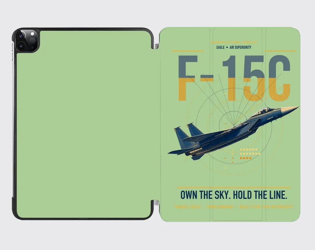 F-15C Eagle design on light green ipad tablet case