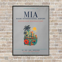 Thumbnail for Miami International Airport MIA vertical canvas print - framed - light gray background