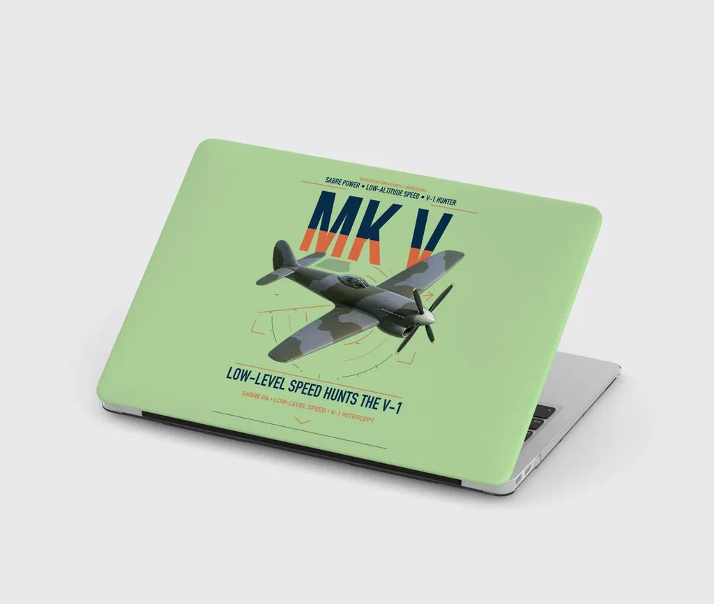 Hawker Tempest Mk V design on light green MacBook case