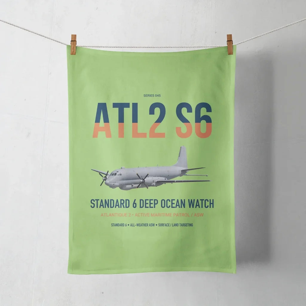 Atlantique 2 Standard 6 design on light green towel