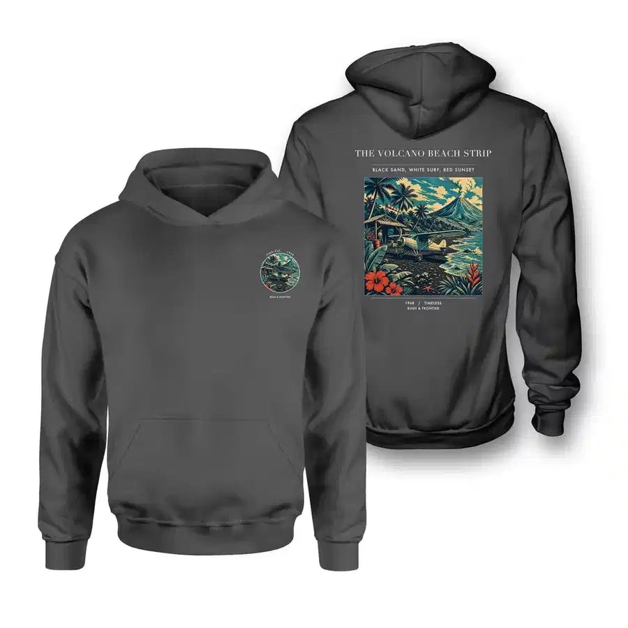 VINTAGE G4405 - The Volcano Beach Strip - Double-Side Hoodie design on darkgray double side
