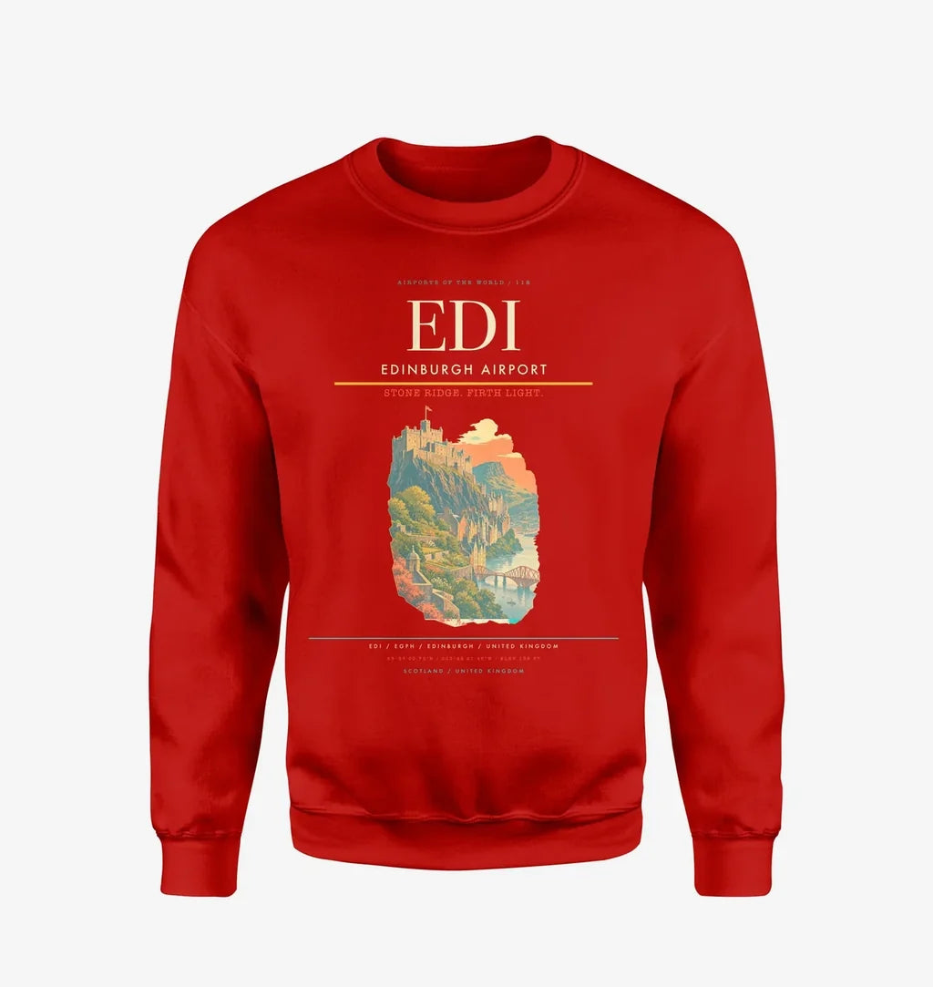 Edinburgh Airport EDI Sweatshirt - Red