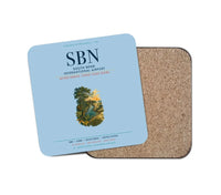 Thumbnail for South Bend International Airport (SBN) design on light blue 1 piece coaster