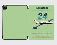 Thumbnail for Bombardier Learjet 24 design on light green ipad tablet case