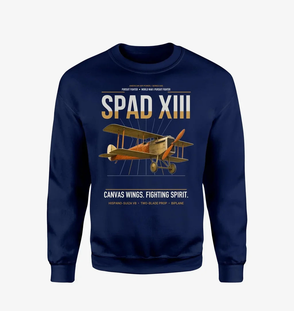 SPAD XIII design on navy blue sweatshirt