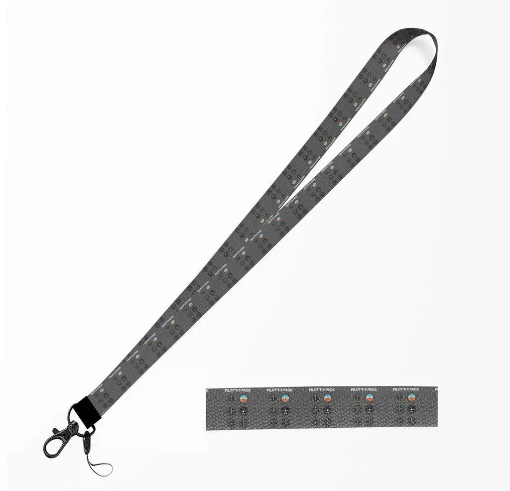 Pilot's 6 Pack lanyard - gray
