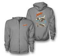 Thumbnail for SIGNAL 616 - How Planes Fly V2 - Zipped Hoodie design on gray zipped hoodie