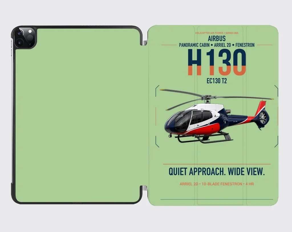 Airbus H130 design on light green ipad tablet case