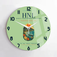 Thumbnail for Honolulu Daniel K. Inouye International Airport (HNL) design on light green no frame wall clock