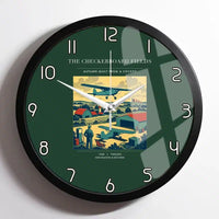 Thumbnail for VINTAGE G4201 - The Checkerboard Fields - Designed Wall Clocks design on darkgreen framed