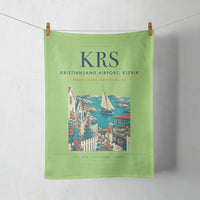 Thumbnail for Kristiansand Airport, Kjevik (KRS) design on light green towel