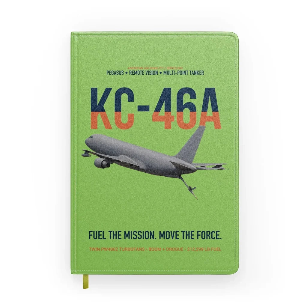 KC-46A PEGASUS design on light green notebook
