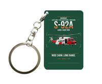 Thumbnail for Sikorsky S-92A design on dark green designed key chain, double-side print