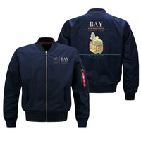 Thumbnail for Baia Mare Airport (BAY) design on blue bomber jacket
