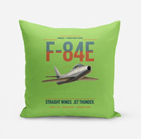 Thumbnail for F-84E Thunderjet design on light green pillow