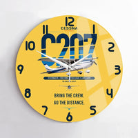 Thumbnail for Cessna T207A Stationair 8 design on yellow no frame wall clock