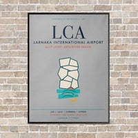 Thumbnail for Larnaka International Airport LCA vertical canvas print - framed - light gray background
