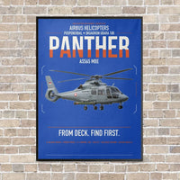 Thumbnail for Airbus Helicopters AS565 MBe Panther vertical canvas print - framed - blue background