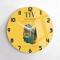 Thumbnail for Tivat Airport (TIV) design on yellow no frame wall clock