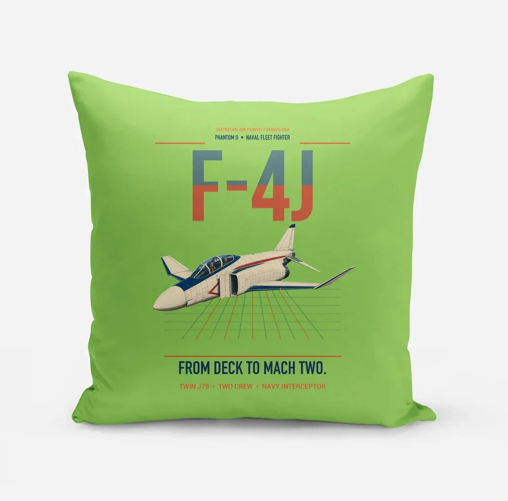 F-4J Phantom II design on light green pillow