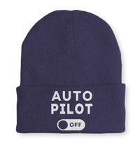 Thumbnail for Auto Pilot Off Embroidered Beanie - view 4