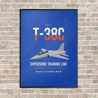 Thumbnail for T-38C Talon vertical canvas print - framed - blue background