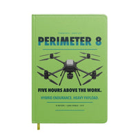 Thumbnail for Skyfront Perimeter 8 design on light green notebook