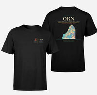 Thumbnail for Ahmed Ben Bella Airport (ORN) design printed on black double-side t-shirt