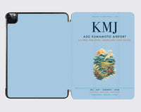 Thumbnail for Aso Kumamoto Airport (KMJ) design on light blue ipad tablet case