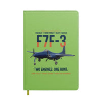 Thumbnail for F7F-3 Tigercat Two Engines One Hunt design on light green notebook