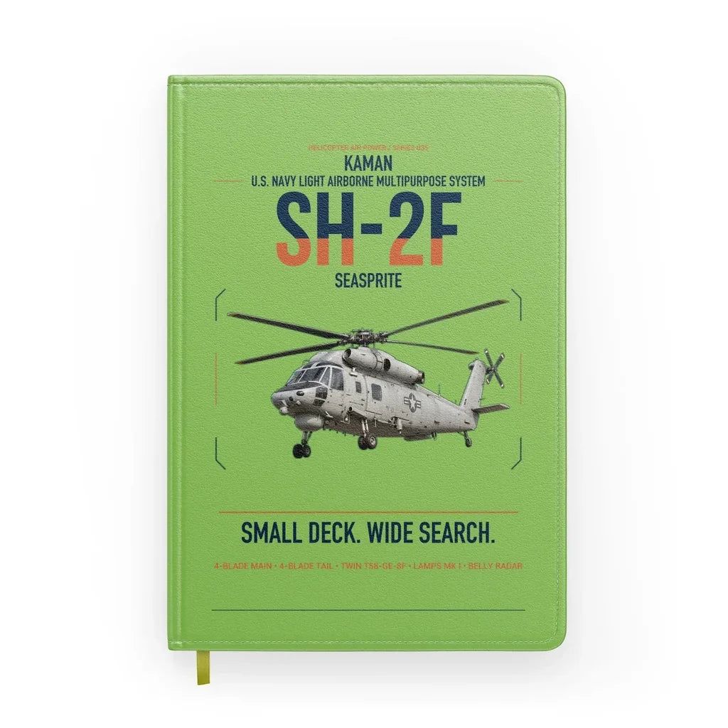 Kaman SH-2F Seasprite design on light green notebook