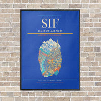 Thumbnail for Simikot Airport SIF - Canvas Framed - Blue