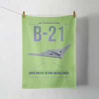 Thumbnail for B-21 Raider design on light green towel