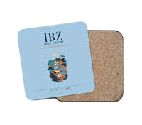 Thumbnail for Ibiza Airport (IBZ) design on light blue 1 piece coaster