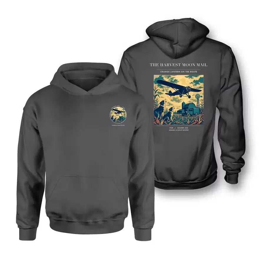 VINTAGE G4479 - The Harvest Moon Mail - Double-Side Hoodie design on darkgray double side