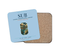 Thumbnail for Juanda International Airport Surabaya (SUB) design on light blue 1 piece coaster