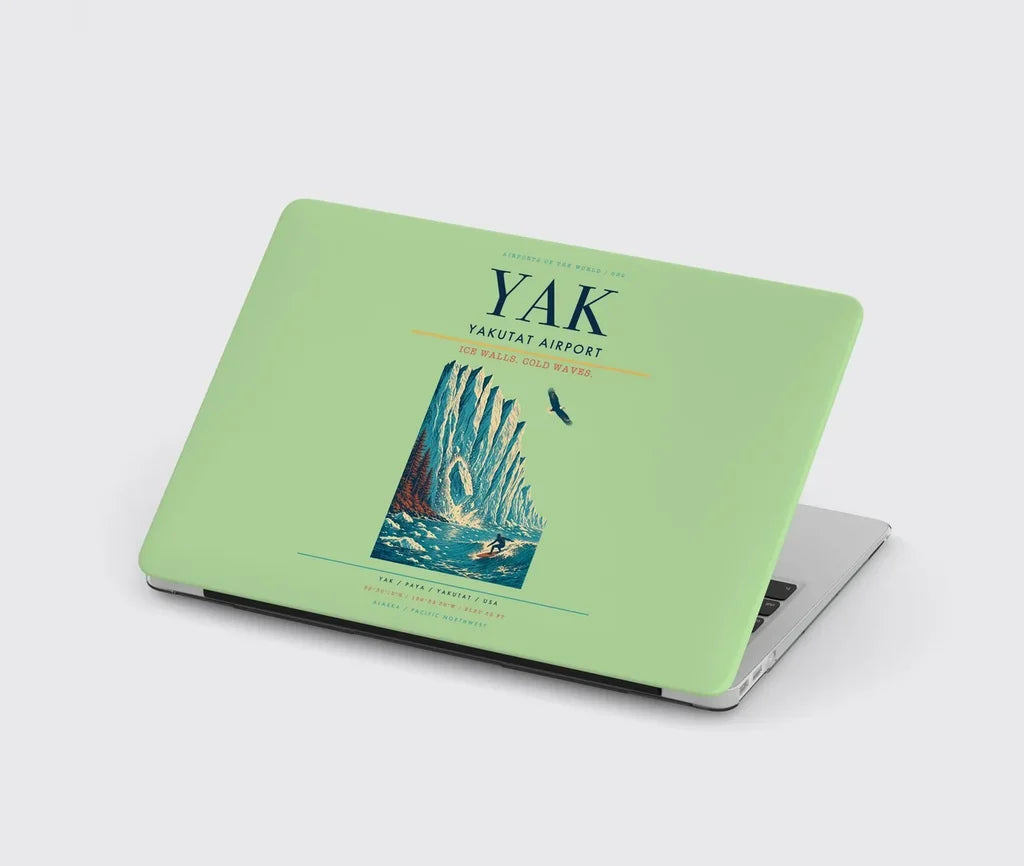 Yakutat Airport (YAK) design on light green MacBook case