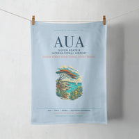 Thumbnail for Queen Beatrix International Airport (AUA) design on light blue towel