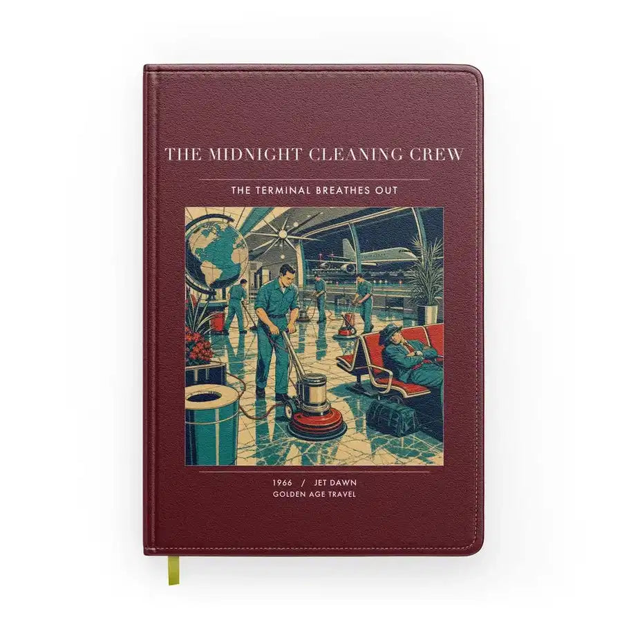 VINTAGE G4378 - The Midnight Cleaning Crew - Designed Notebooks design on darkred