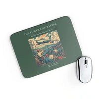 Thumbnail for VINTAGE G4484 - The Power Line Patrol - Designed Mouse Pads design on darkgreen rectangle