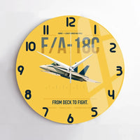 Thumbnail for F-A-18C Hornet design on yellow no frame wall clock