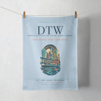 Thumbnail for Detroit Metropolitan Wayne County Airport (DTW) design on light blue towel