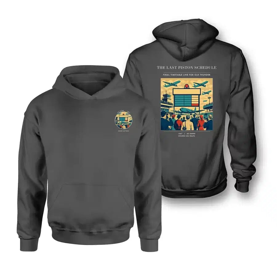 VINTAGE G4469 - The Last Piston Schedule - Double-Side Hoodie design on darkgray double side