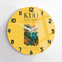 Thumbnail for Kuopio Airport (KUO) design on yellow no frame wall clock