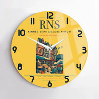 Thumbnail for Rennes–Saint-Jacques Airport (RNS) design on yellow no frame wall clock
