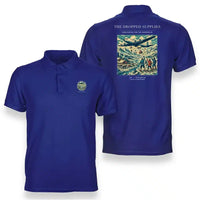 Thumbnail for VINTAGE G4234 - The Dropped Supplies - Double-Side Polo T-Shirt design on blue