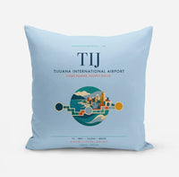 Thumbnail for Tijuana International Airport (TIJ) design on light blue pillow
