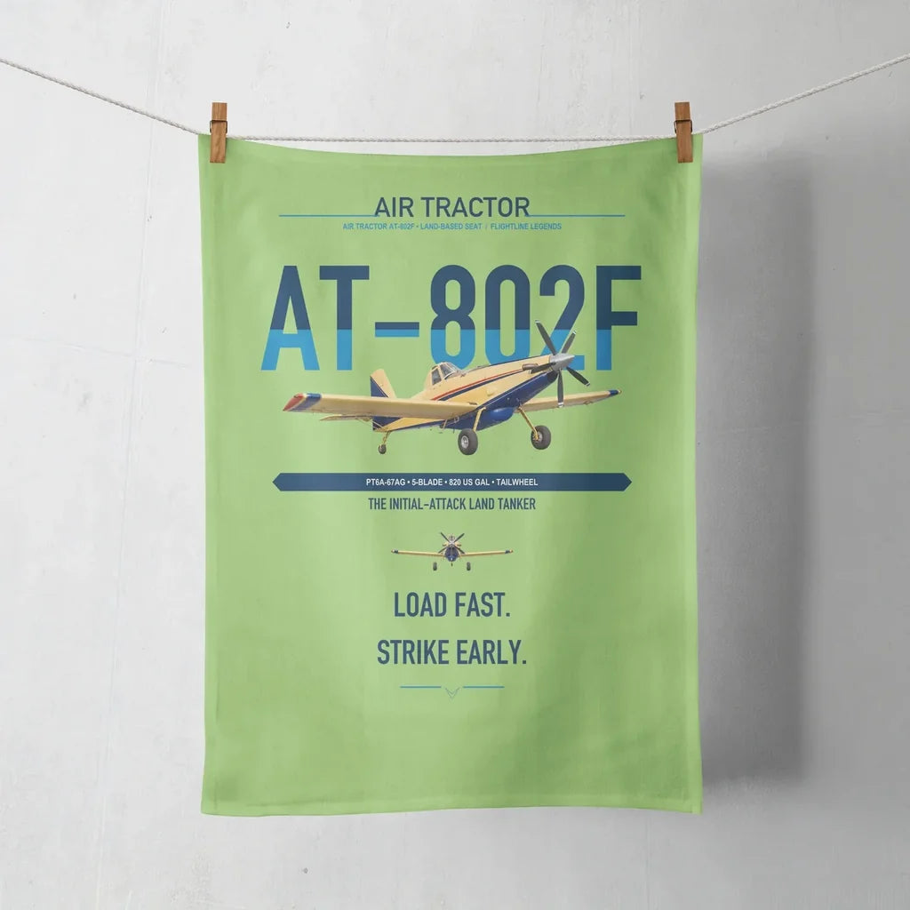 Air Tractor AT-802F design on light green towel